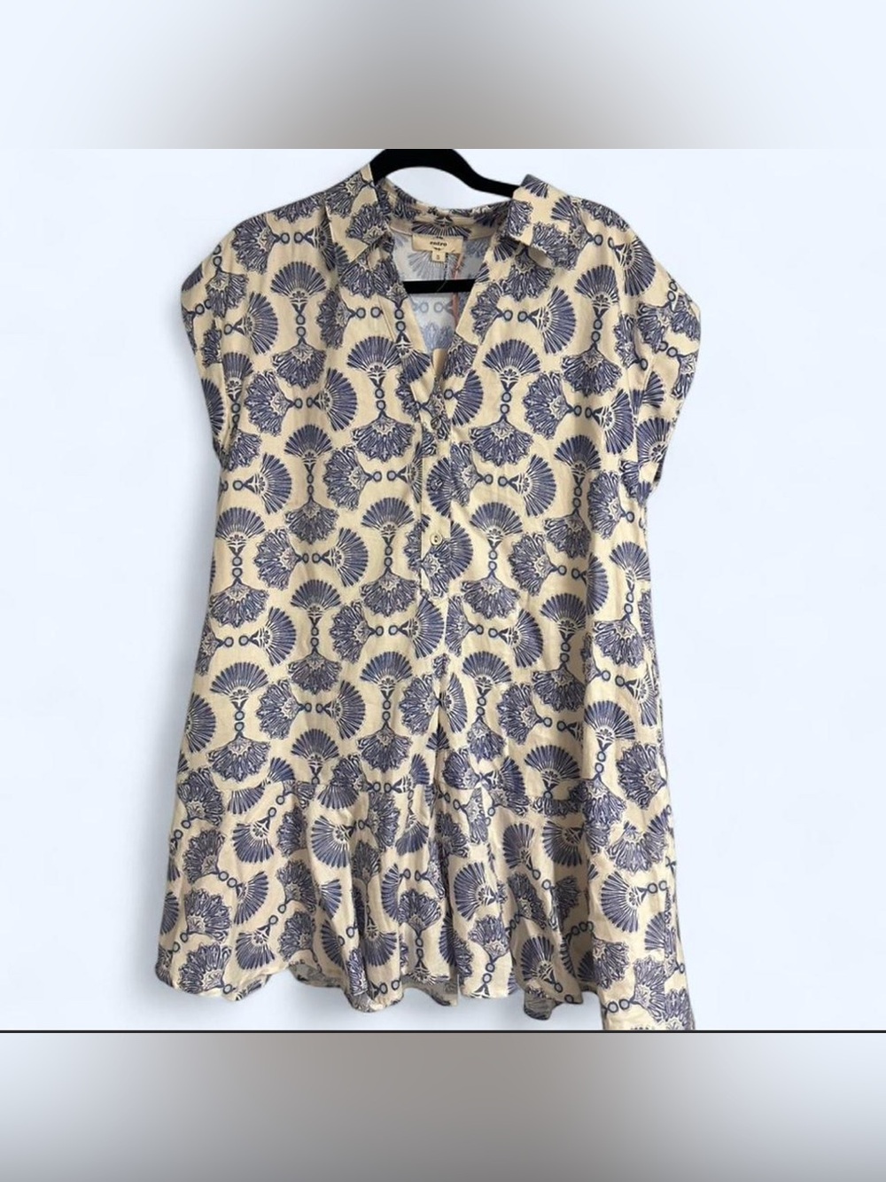 Entro Blue Medallion Print Dress Size Small